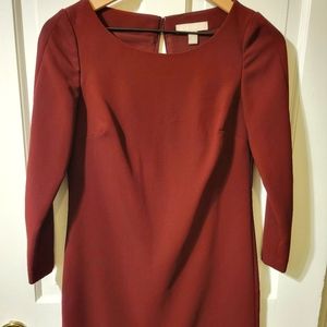 Banana Republic Long Sleeve Burgandy Dress